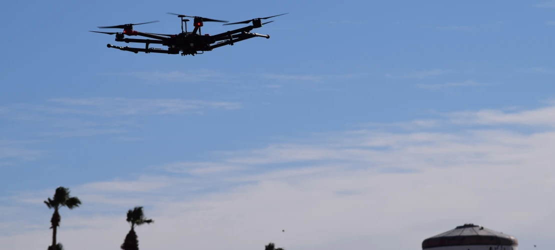 Drone in flight, model M600